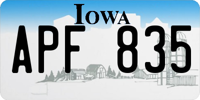 IA license plate APF835