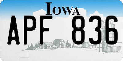 IA license plate APF836