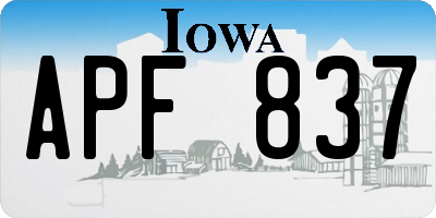 IA license plate APF837