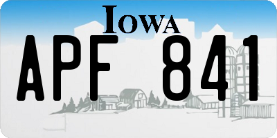IA license plate APF841