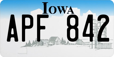 IA license plate APF842