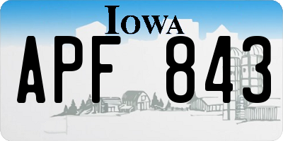 IA license plate APF843