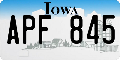 IA license plate APF845