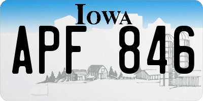 IA license plate APF846