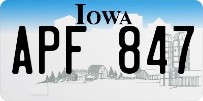 IA license plate APF847
