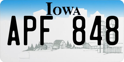 IA license plate APF848