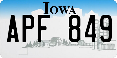 IA license plate APF849