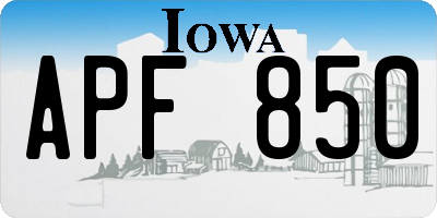 IA license plate APF850