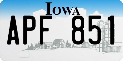 IA license plate APF851