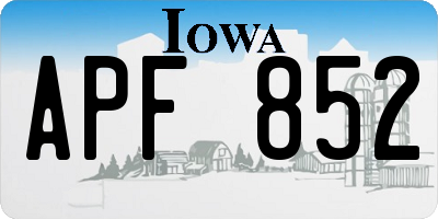 IA license plate APF852