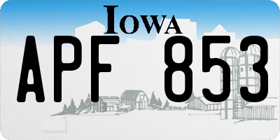 IA license plate APF853
