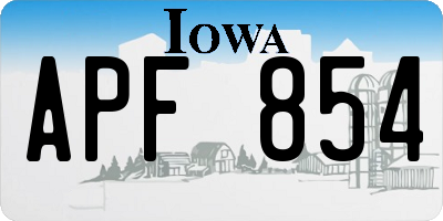 IA license plate APF854