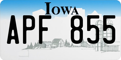 IA license plate APF855