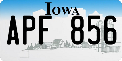 IA license plate APF856