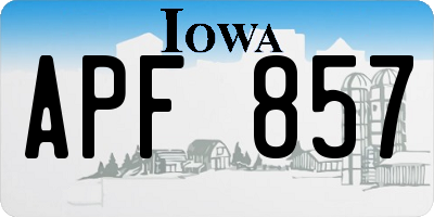 IA license plate APF857