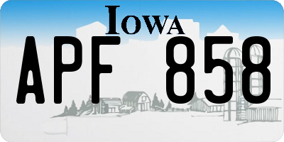 IA license plate APF858