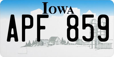 IA license plate APF859