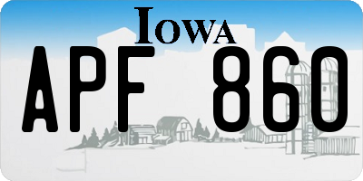 IA license plate APF860