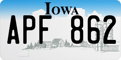 IA license plate APF862