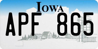 IA license plate APF865