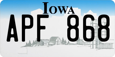 IA license plate APF868