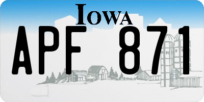 IA license plate APF871