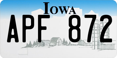 IA license plate APF872