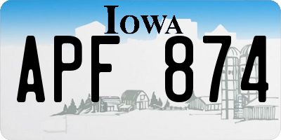 IA license plate APF874
