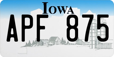 IA license plate APF875