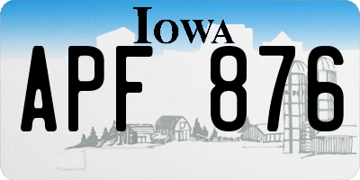 IA license plate APF876