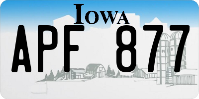 IA license plate APF877