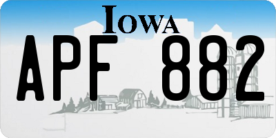 IA license plate APF882