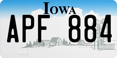 IA license plate APF884
