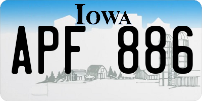 IA license plate APF886