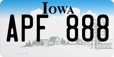 IA license plate APF888