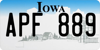 IA license plate APF889