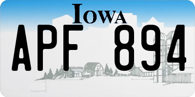 IA license plate APF894