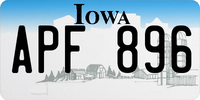 IA license plate APF896
