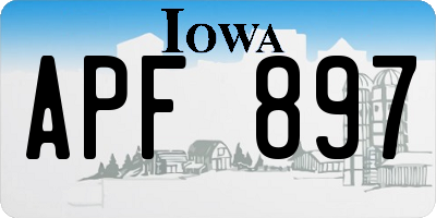 IA license plate APF897