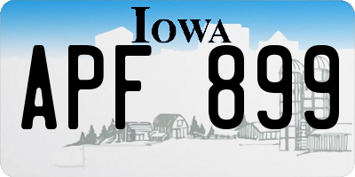 IA license plate APF899