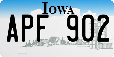 IA license plate APF902