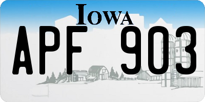 IA license plate APF903