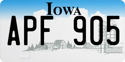 IA license plate APF905