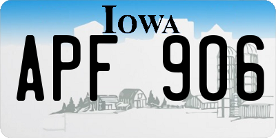 IA license plate APF906