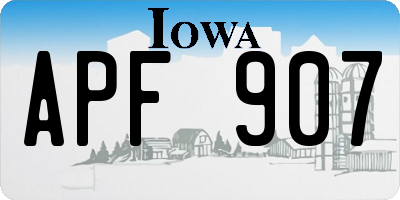 IA license plate APF907