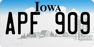 IA license plate APF909