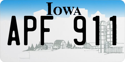 IA license plate APF911