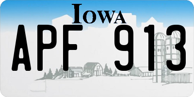 IA license plate APF913