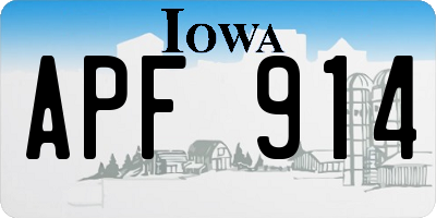 IA license plate APF914