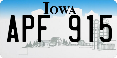 IA license plate APF915